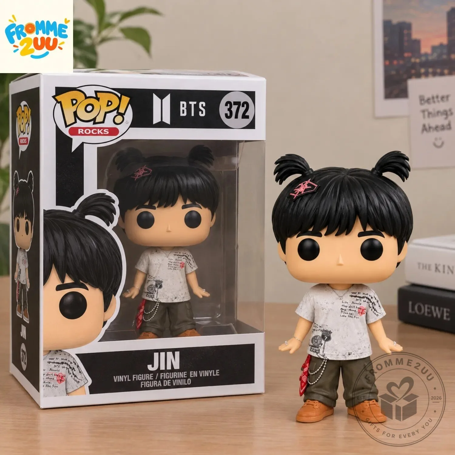 BTS Jin Pigtails Hairstyle Funko Pop Figure BTS Jin Pigtails Hairstyle Funko Pop Figure – image 3 of 3