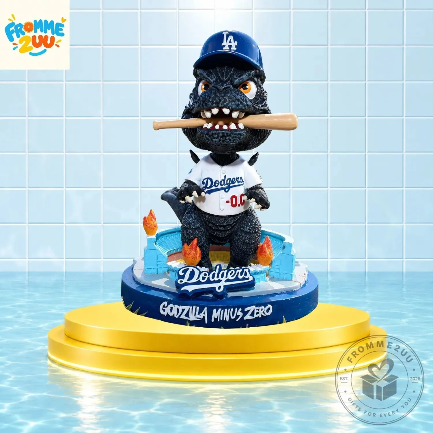 LA Dodgers x Godzilla Minus Zero Baseball Collectible Figurine