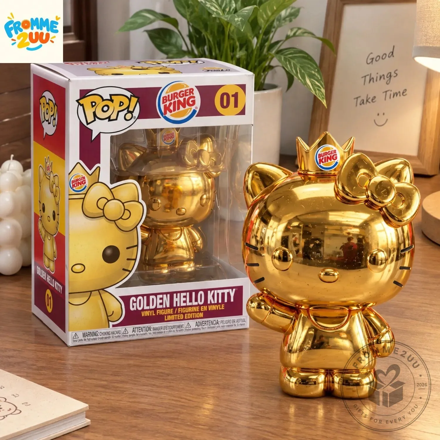 Golden Hello Kitty x Burger King Funko Pop Figure 4 Golden Hello Kitty x Burger King Funko Pop Figure