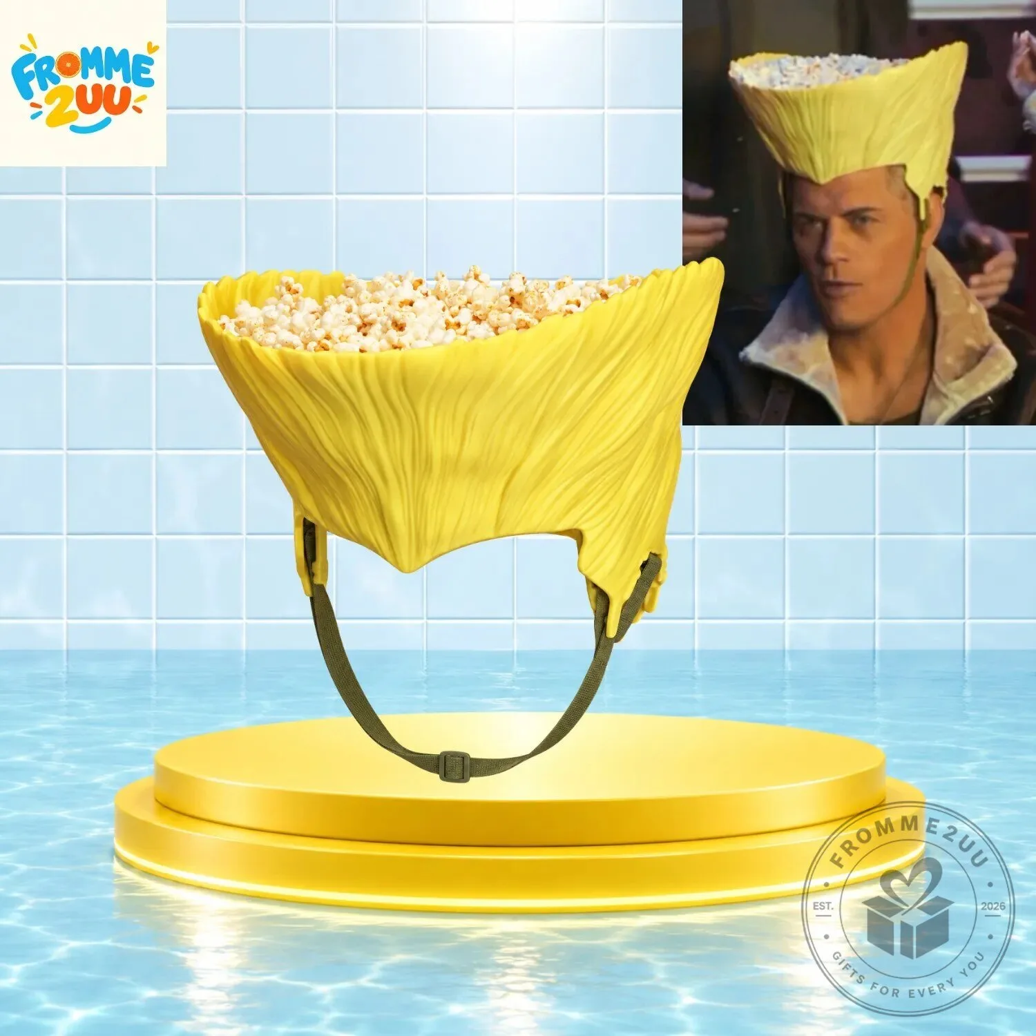 Cody Rhodes Street Fighter Guile Hair Wearable Popcorn Bucket