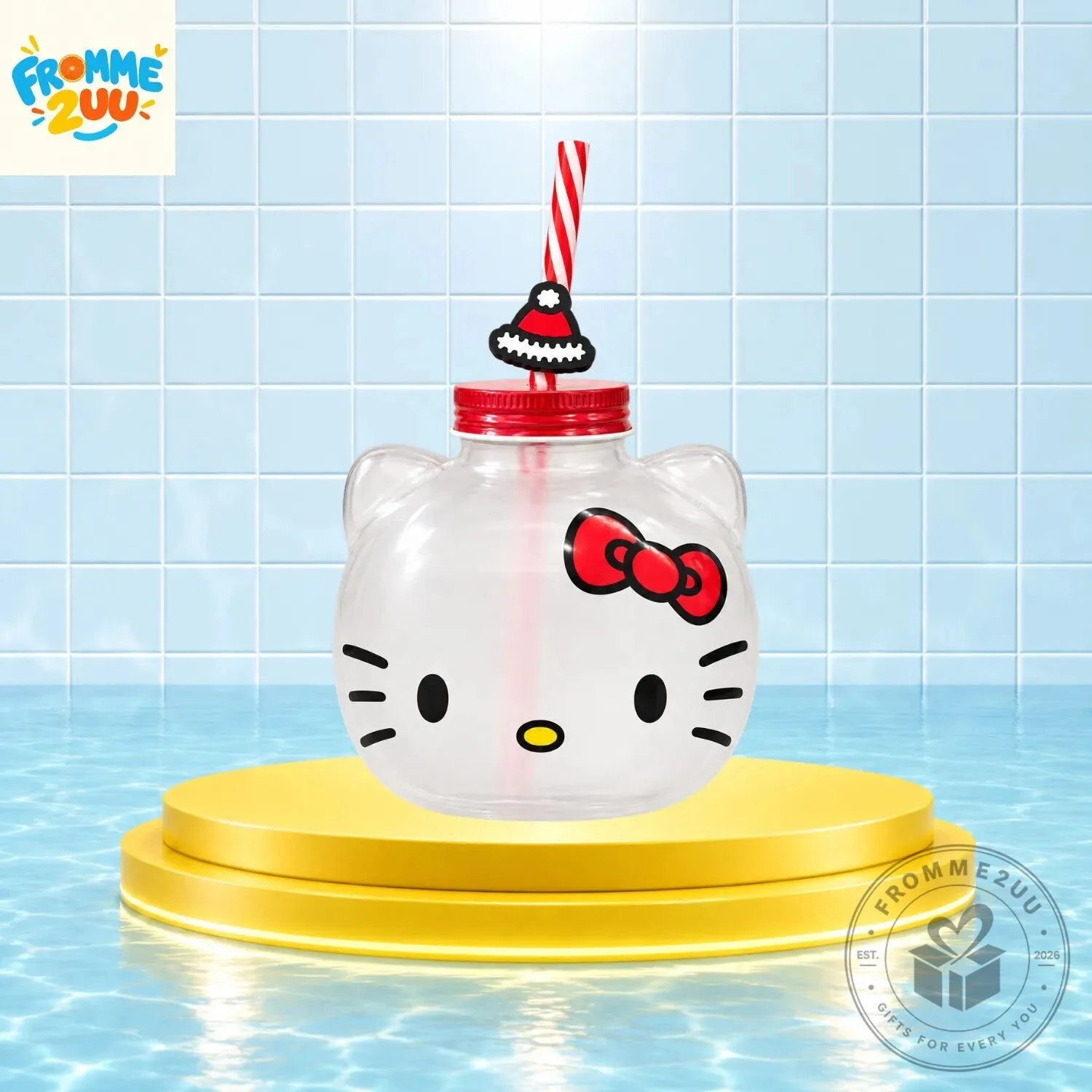 Hello Kitty Clear Plastic Water Bottle