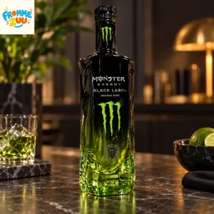 Monster Energy Black Label Whiskey Bottle
