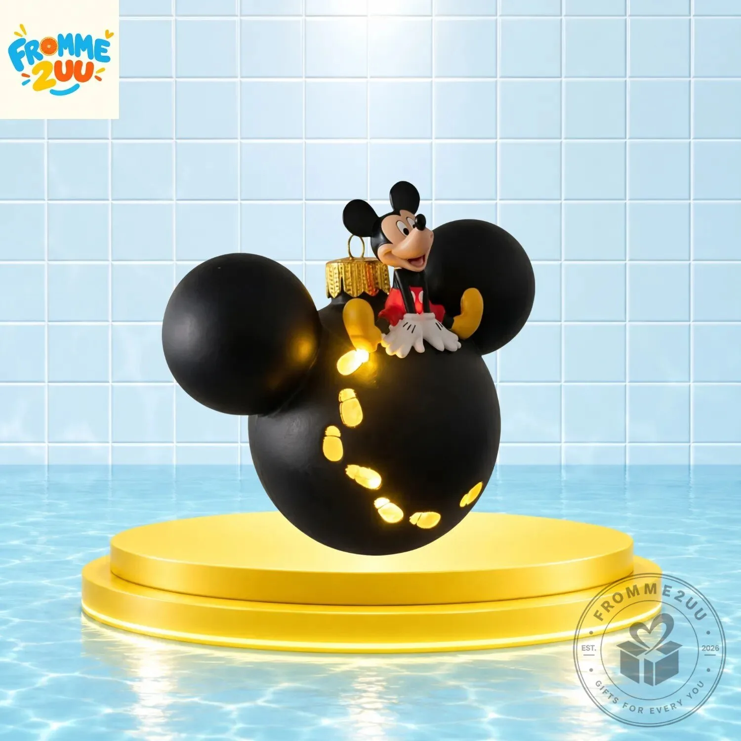 Light-Up Mickey Mouse Christmas Bauble Ornament