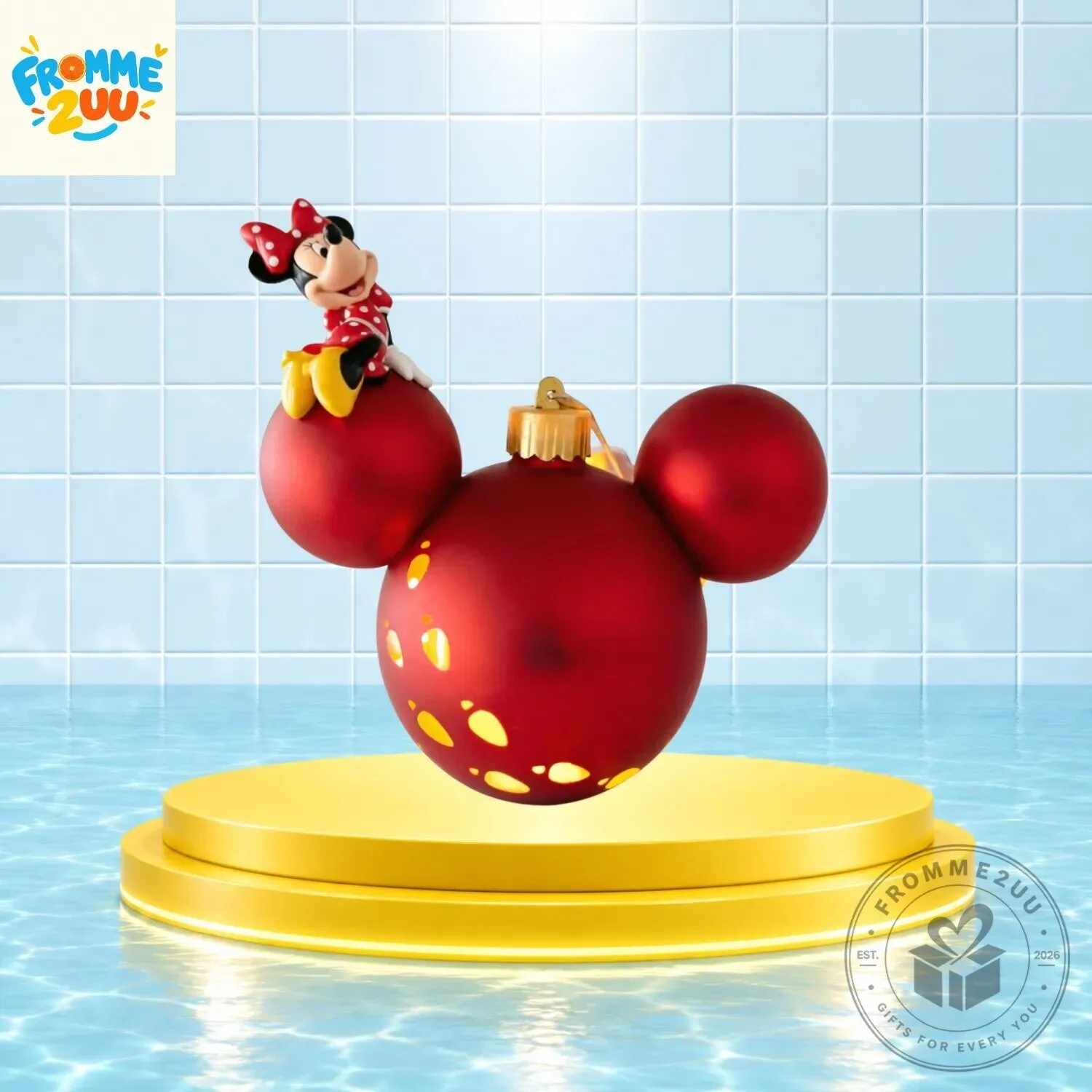 Light-Up Minnie Mouse Christmas Bauble Ornament
