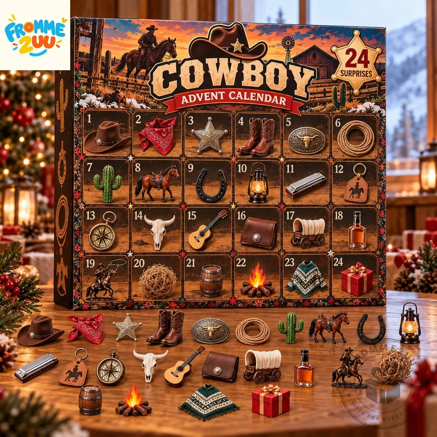 Western Cowboy 24 Days Christmas Countdown Calendar 3 Western Cowboy 24 Days Christmas Countdown Calendar