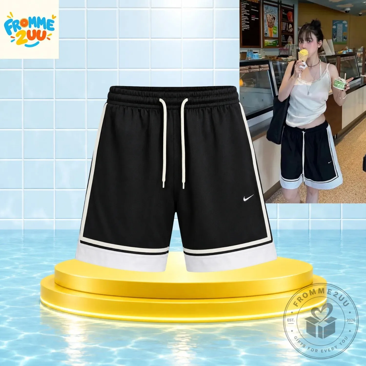 Aespa Karina Style Mesh Basketball Shorts