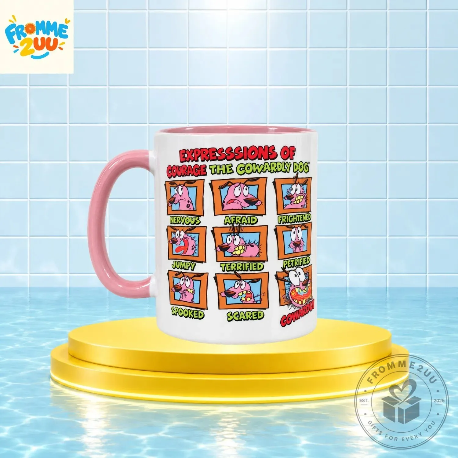 Courage The Cowardly Dog Expressions Ceramic Mug